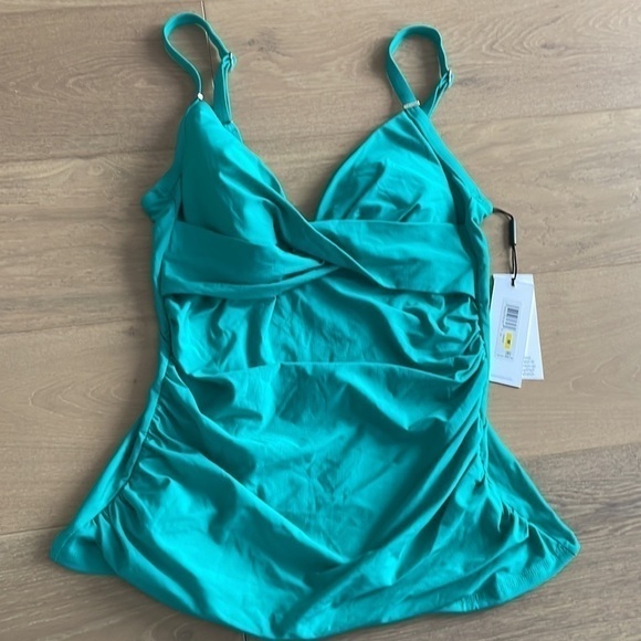 Nwt Calvin Klein Azure Twist Tankini SwimSuit - Medium - Picture 2 of 5